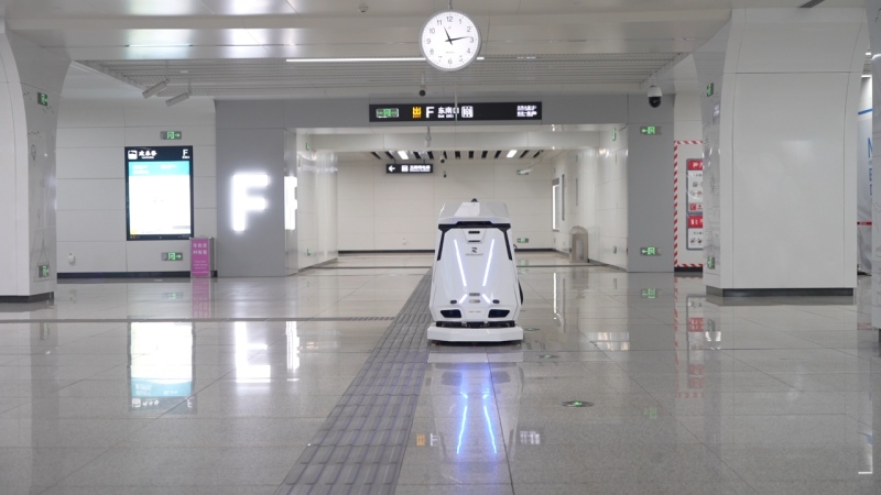 Cleaning of subway station corridors