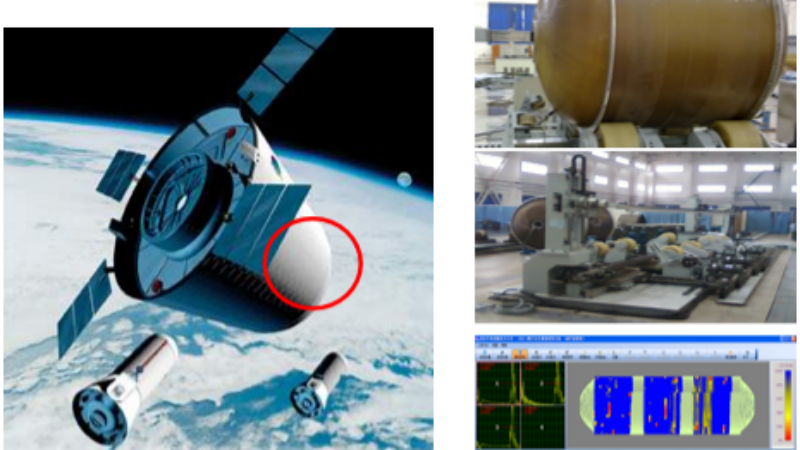 Ultrasonic testing of large non-metallic shells