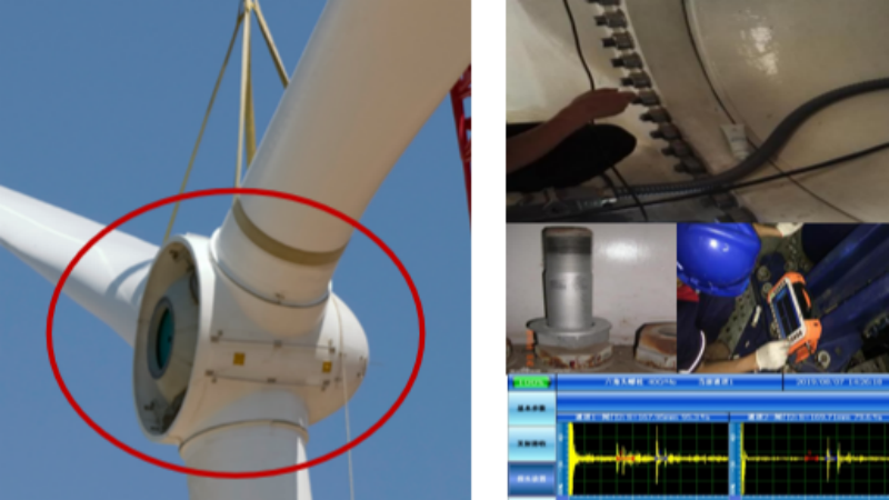 Wind turbine bolt tightening stress detection